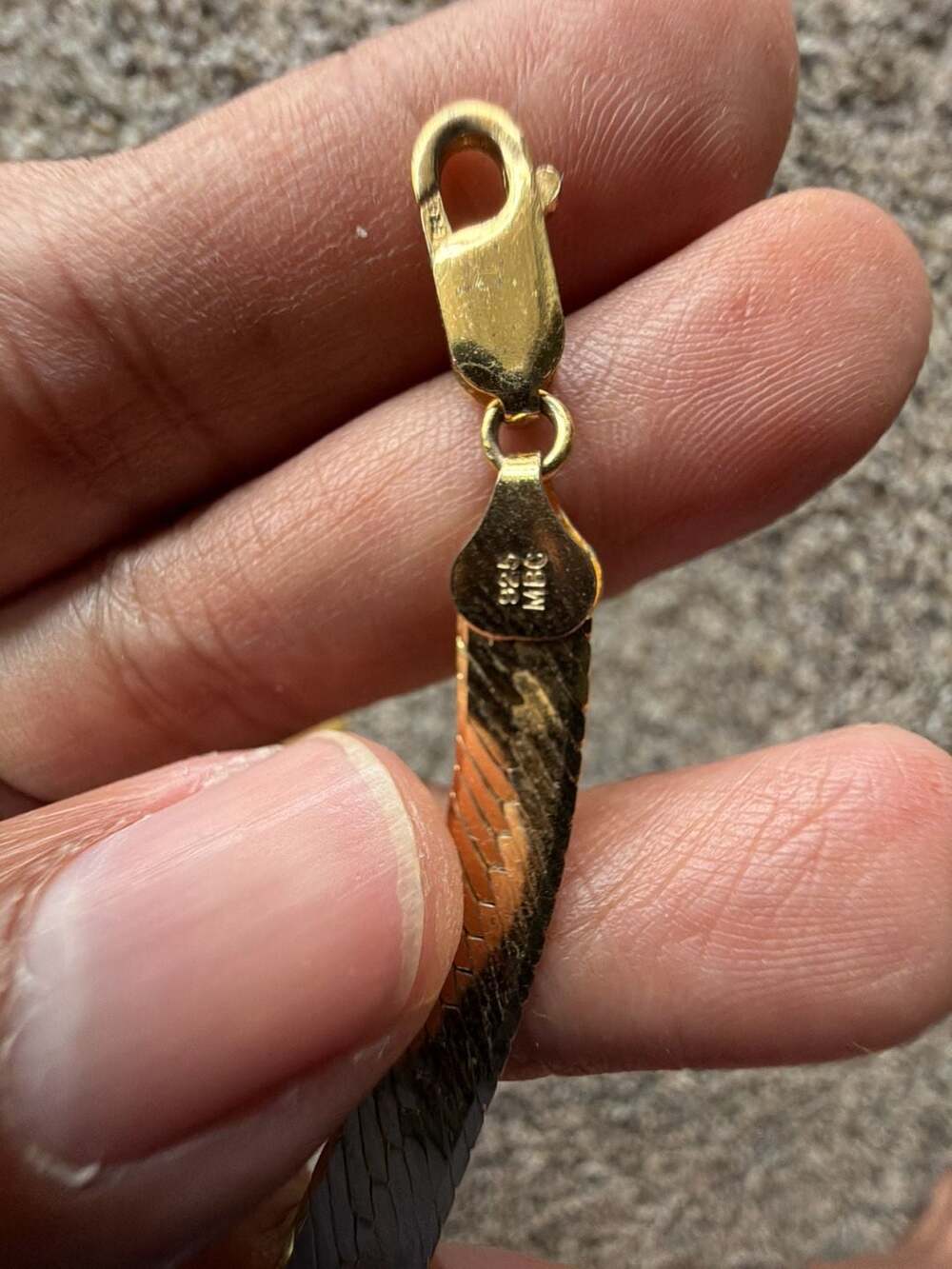 14K Gold Filled Herringbone Chain Bracelet